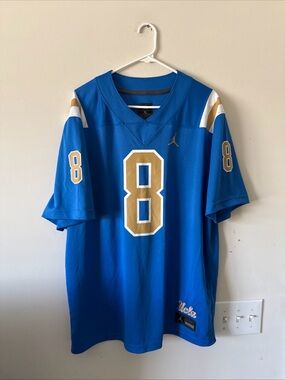 Men's Jordan Troy Aikman #8 UCLA Bruins NCAA Game Jersey Sz XL - Blue RARE